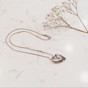 Monet Silver Tone Heart Shaped Necklace